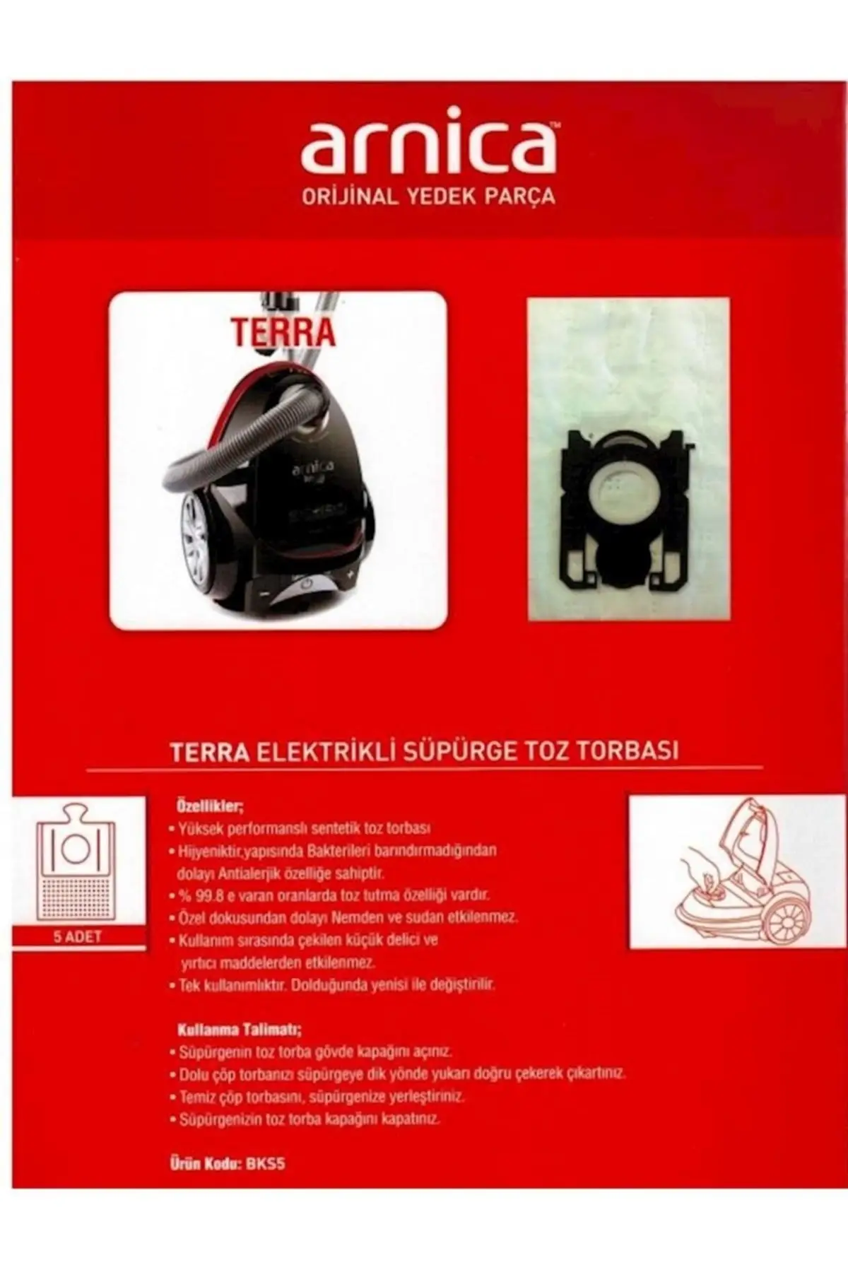 

MHK Parts Terra Vacuum Cleaner Cloth Dust Bag 5li Set Terra Original Boxed