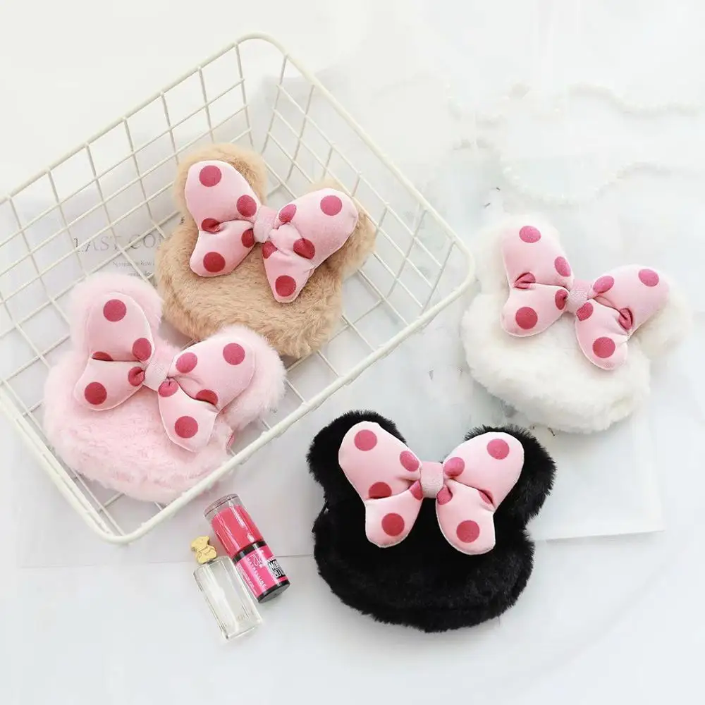 Плюшевый Кошелек для монет Disney милый плюшевый с Минни и бантом клатч на молнии