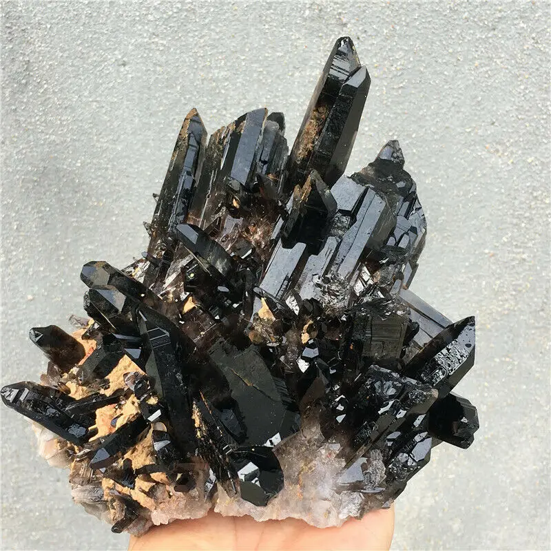 2 кг Редкий Натуральный красивый черный кварц кристалл кластер минеральный