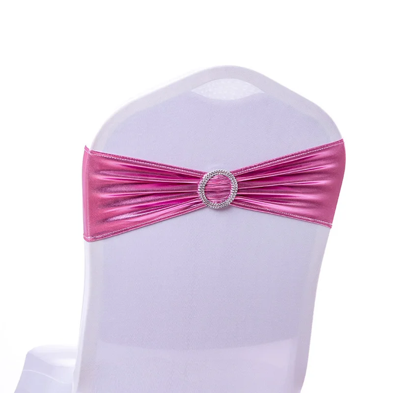 

Chair Back Flower Bow Decoration Elastic Bandage Band Wedding party chair cover Supplies