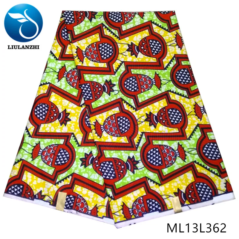 ML13L362 LIULANZHI African wax fabrics New arrival multicolor printing ankara wax fabric for dress 6yards polyester wax ML13L357-ML13L374 - Цвет: ML13L362