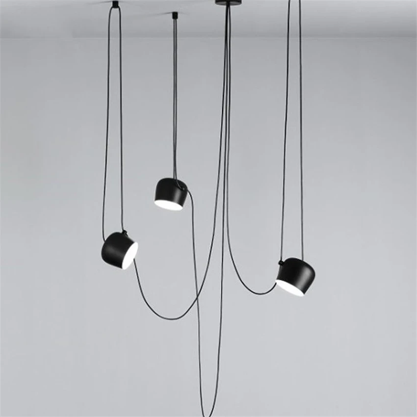 Винтажная черная люстра в стиле ретро Подвеска Барабан осветительные приборы