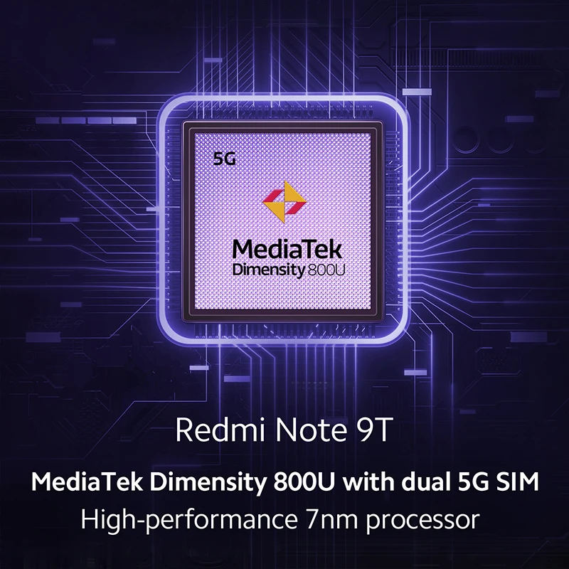 Глобальный мужчин отделениями Xiaomi Redmi Note 9T 5G смартфон 4GB оперативной памяти 64 Гб
