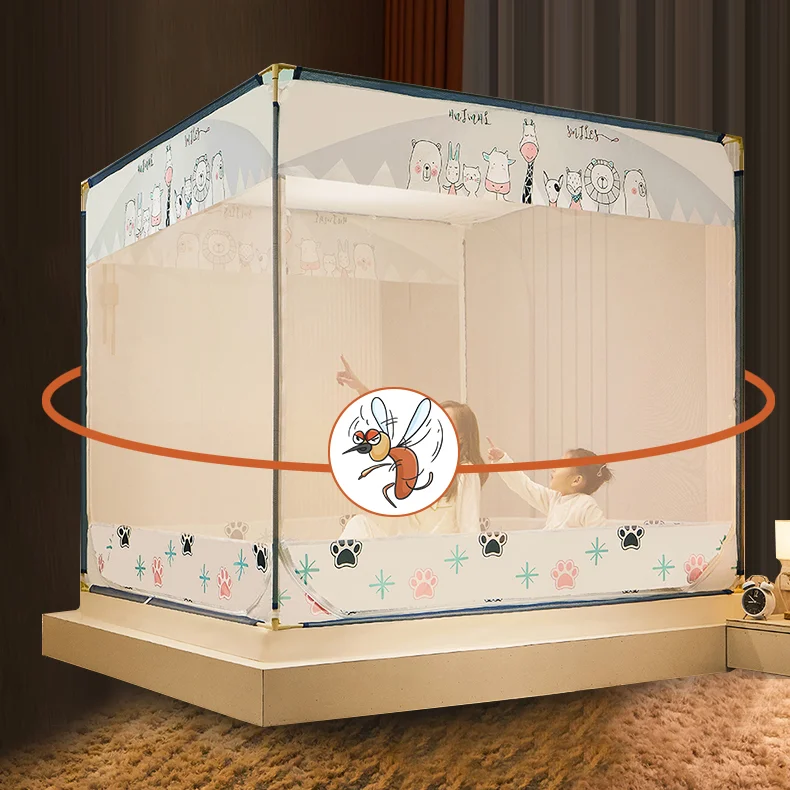 

Free Installation Mosquito Net King Size Summer Bed Curtain with Frame Mosquito Net Bed Canopy Muggen Gaas Bed Linings BS50MN