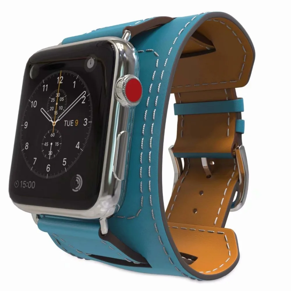 Ремешок-манжета для Apple Watch ремешок 44 мм 42 мм 40 мм 38 мм кожаный браслет ремень для iWatch серии 5 4 3 2 1 сменный ремешок для часов