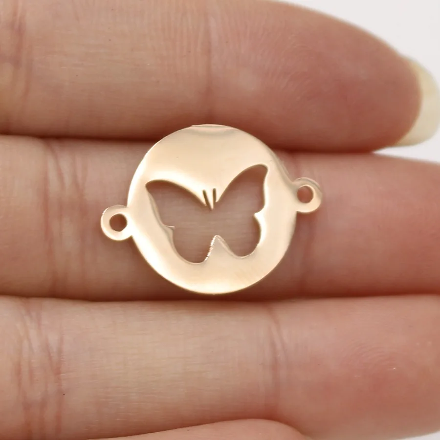 Подвеска-бабочка из нержавеющей стали ожерелье соединитель зеркальная