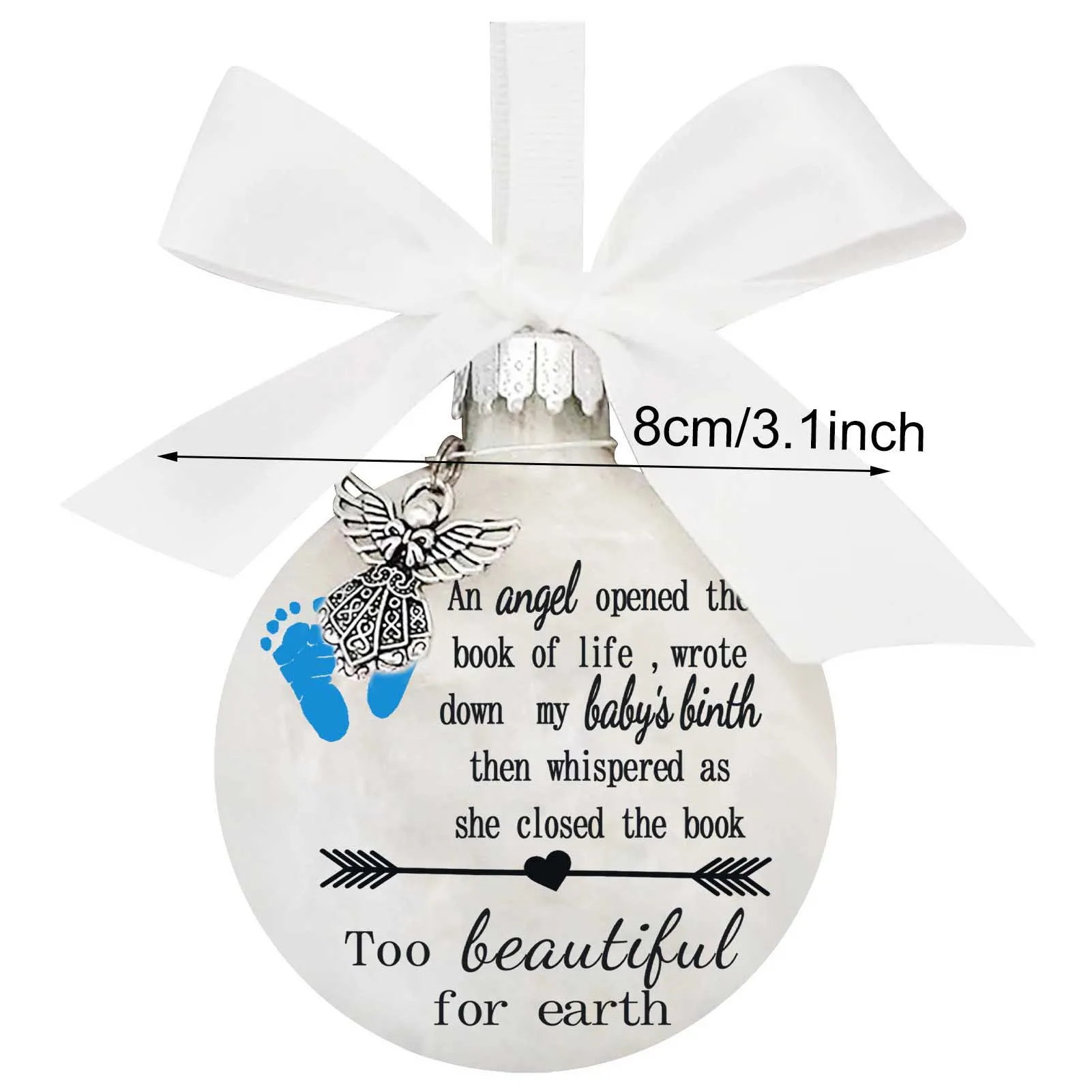 

Round Christmas Angel Hanging Ornament Baby Keepsake Ornament (random color)