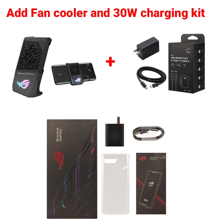 Cooler N charge kit Global Firmwar Asus ROG Phone 2 8 Гб 128 ГБ игровой телефон ROG Phone II ZS660KL 6,59 дюймов 8 Гб 128 ГБ Snapdragon 855+ 6000 мАч мобильный телефон - Цвет: Cooler N charge kit