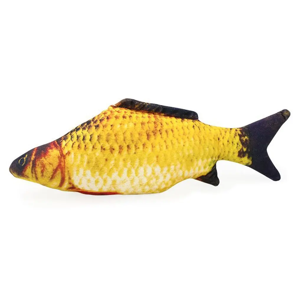 Peluche creativo de carpa en 3D en forma de pez para gato, juguete para regalo, juguete de imitaci&oacute;n de pez para mascotas, almohada de peluche de pez hierba gatera 23-5