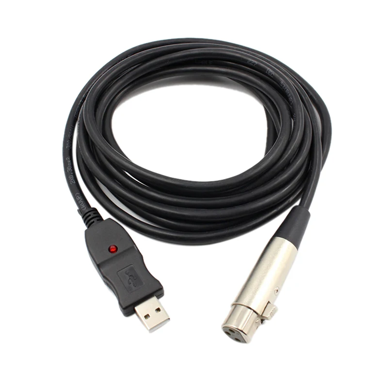 1 шт. 3 м длинный USB мужчина к Pin XLR Женский микрофон Микрофон Студийный аудио