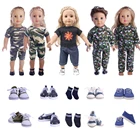Кукольная одежда, камуфляжная юбка, штаны, синие носки, обувь 18 дюймов, кукла-мальчик, 43 см, аксессуары для куклы реборнобувь, детская игрушка в подарок