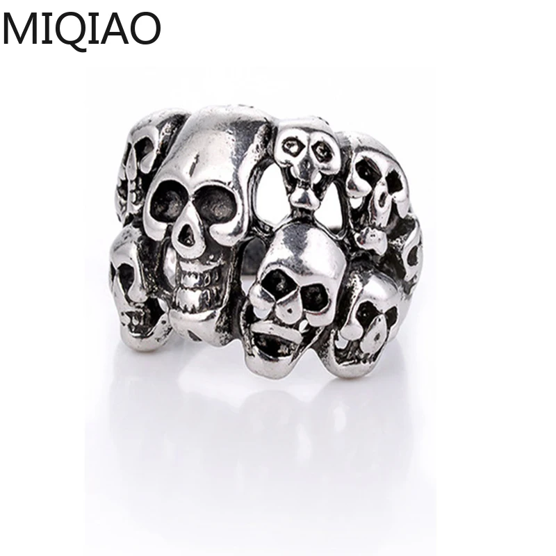 

Men's Personality Europe Vintage Domineering Ring Hipster Fashion Skull Ghost Demon Ring Female Punk Hand Accessories
