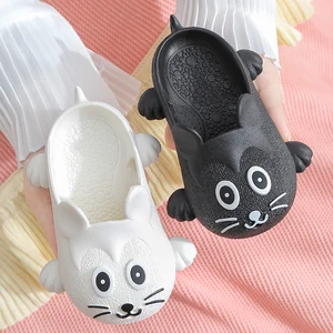 Шлепанцы детские из ЭВА, летние сандалии на плоской подошве, с рисунком животного, для маленьких мальчиков и девочек