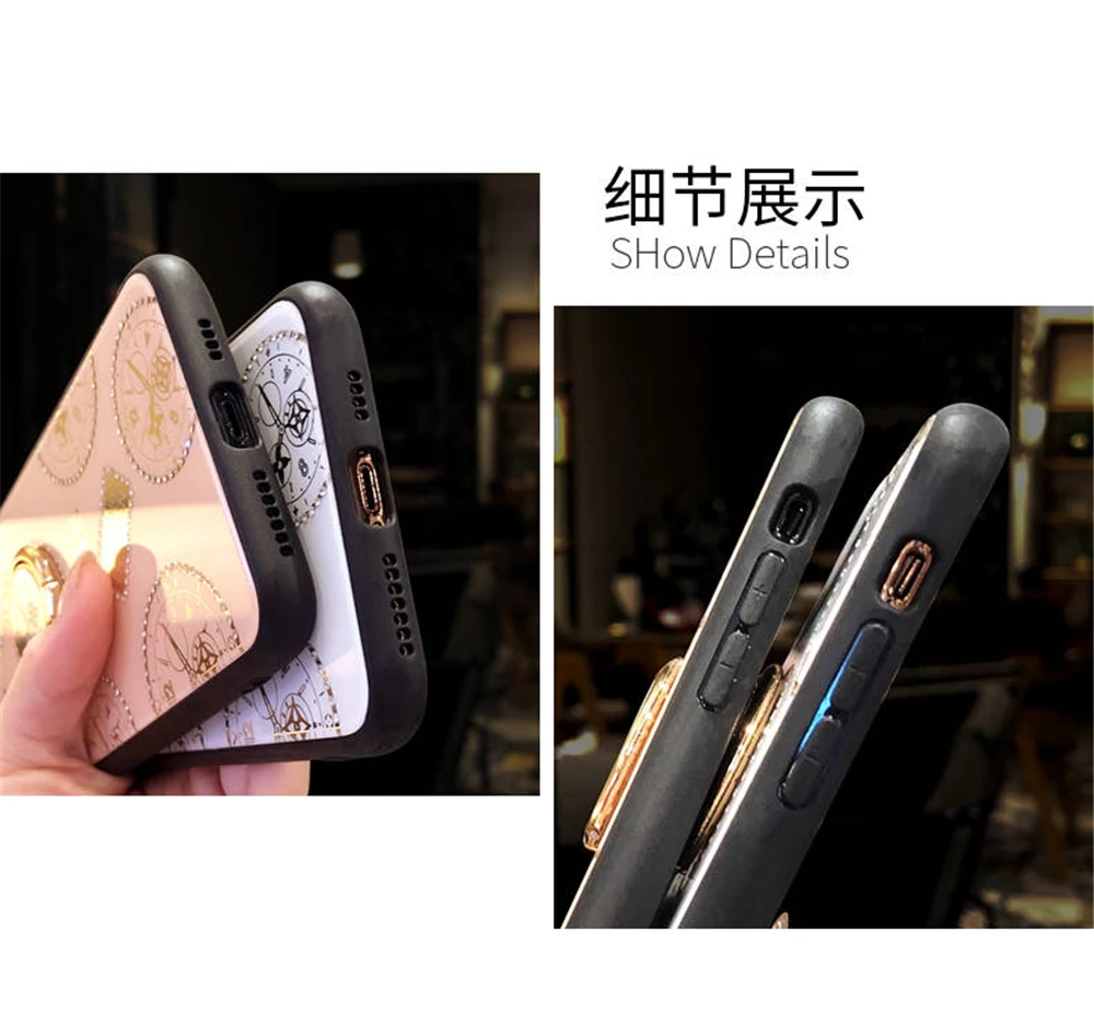 Подходит для Apple 11 xr XS MAX мобильный телефон корпус кольцо с циферблатом кронштейн для Phone11Pro Max net красный женский Алмазный защитный чехол