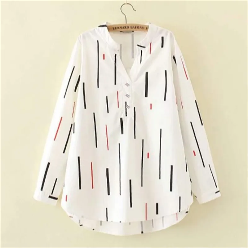 Женская шифоновая рубашка в полоску белая блузка с длинным рукавом для работы и