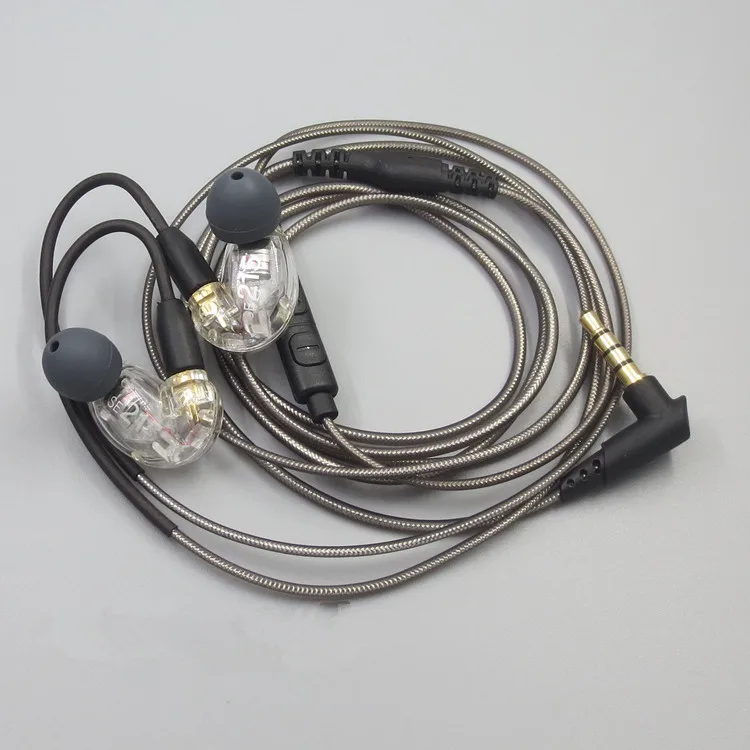white with cable mic DIY MMCX SE215 гарнитура Hi-Fi стерео наушники-вкладыши шумоподавление бас наушники MMCX для Shure для IPhone Xiaomi samsung - Цвет: white with cable mic