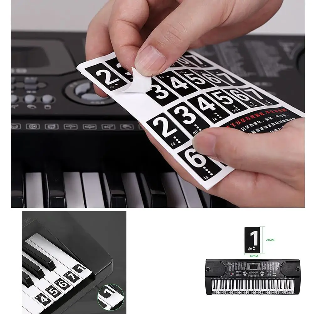 61 клавиша клавиатура пианино наклейки с именем звука 61/54 клавиш на клавиатуру