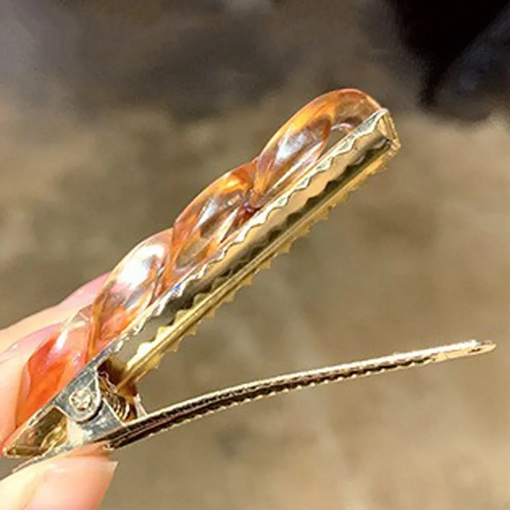 

2pcs/set Vintage Pearl Acrylic Chain Hair Clips Cute Fashion Women Duckbill Barrettes Hairpins Chic Headwear