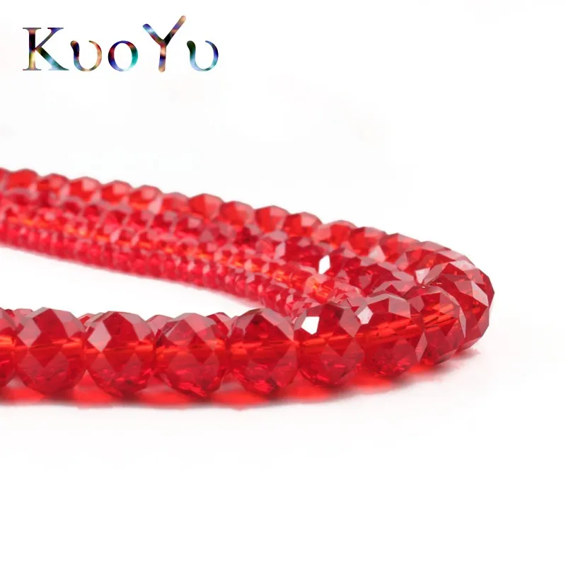 Wholesale Faceted Red Crystal Glass Beads Rondelle Spacer For Jewelry Making 4 6 8 10 12mm 15&quotInches DIY Bracelet Necklace | Украшения