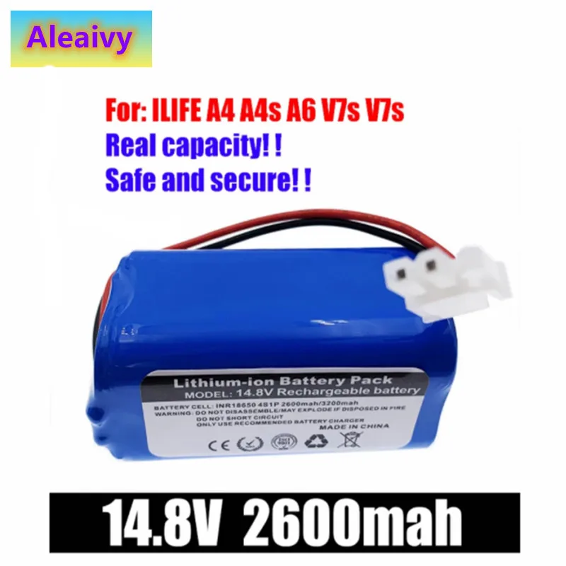 

NEW/14.8V 2600mah 3500mah Lithium Battery For 14.4v ILIFE A4 A4s V7 A6 V7s Plus Robot Vacuum Cleaner ILife 4S1P Full Capacity N
