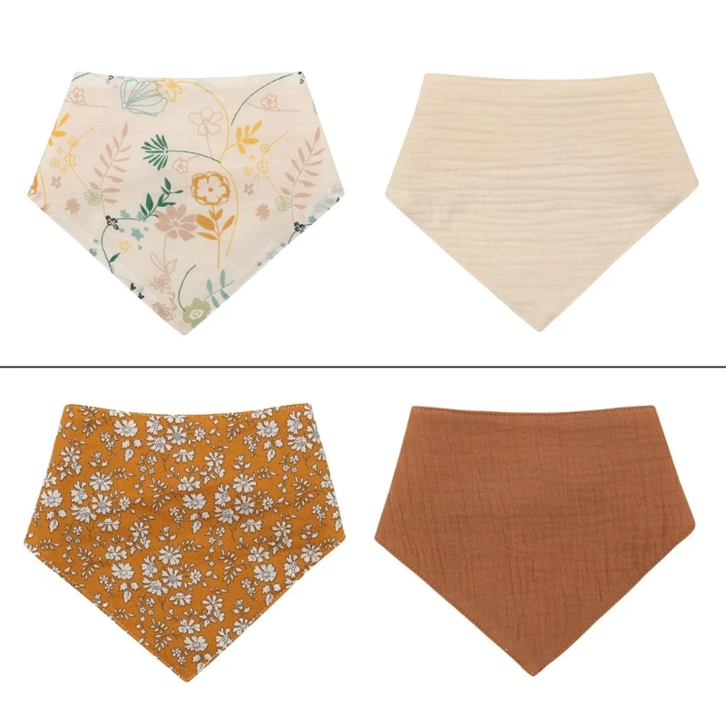 Baberos de algod&oacute;n para beb&eacute;, Bandana suave para eructar, toalla para Saliva, 63HE, 1 unidad-3