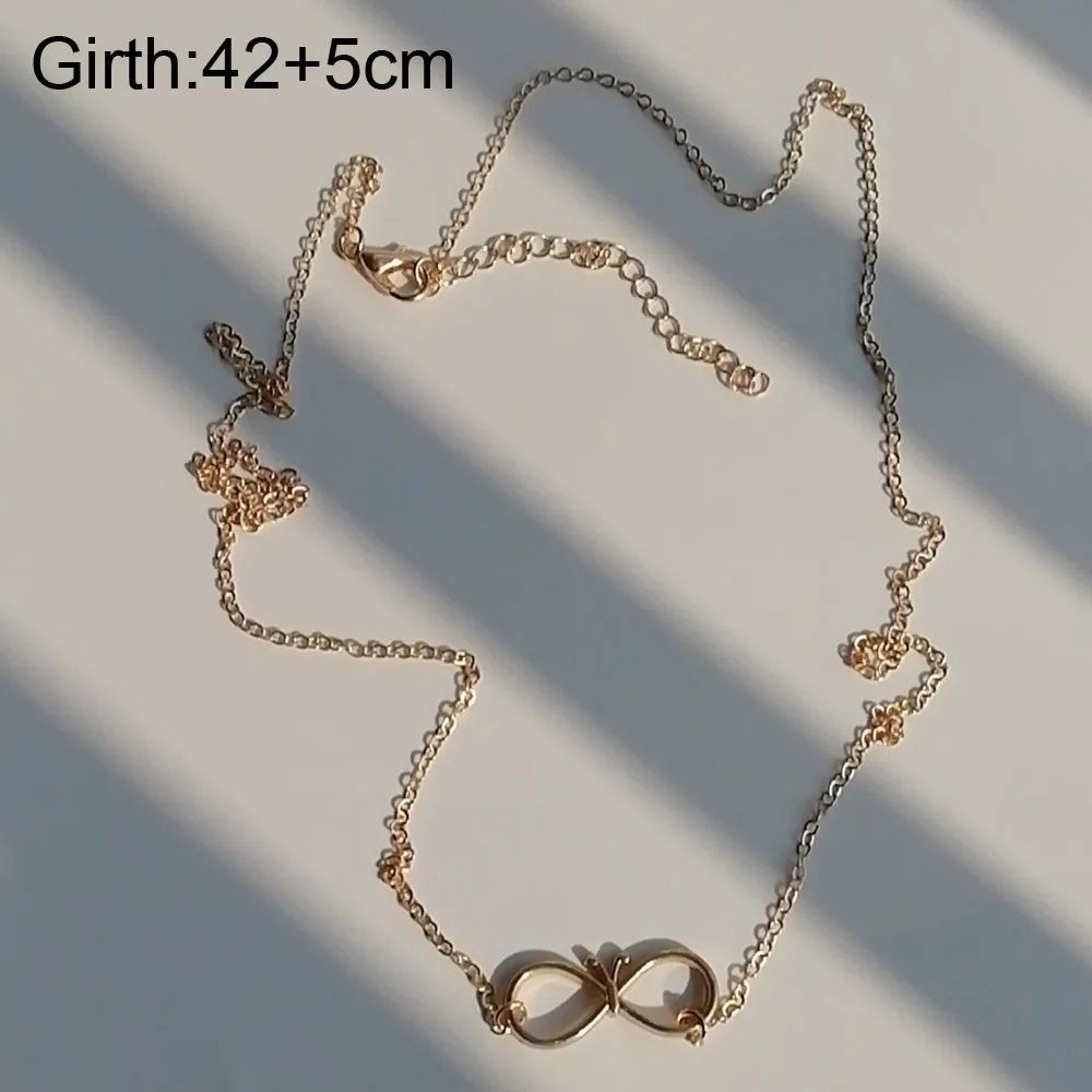 Модное ожерелье бесконечность бабочка кулон для женщин короткая цепочка