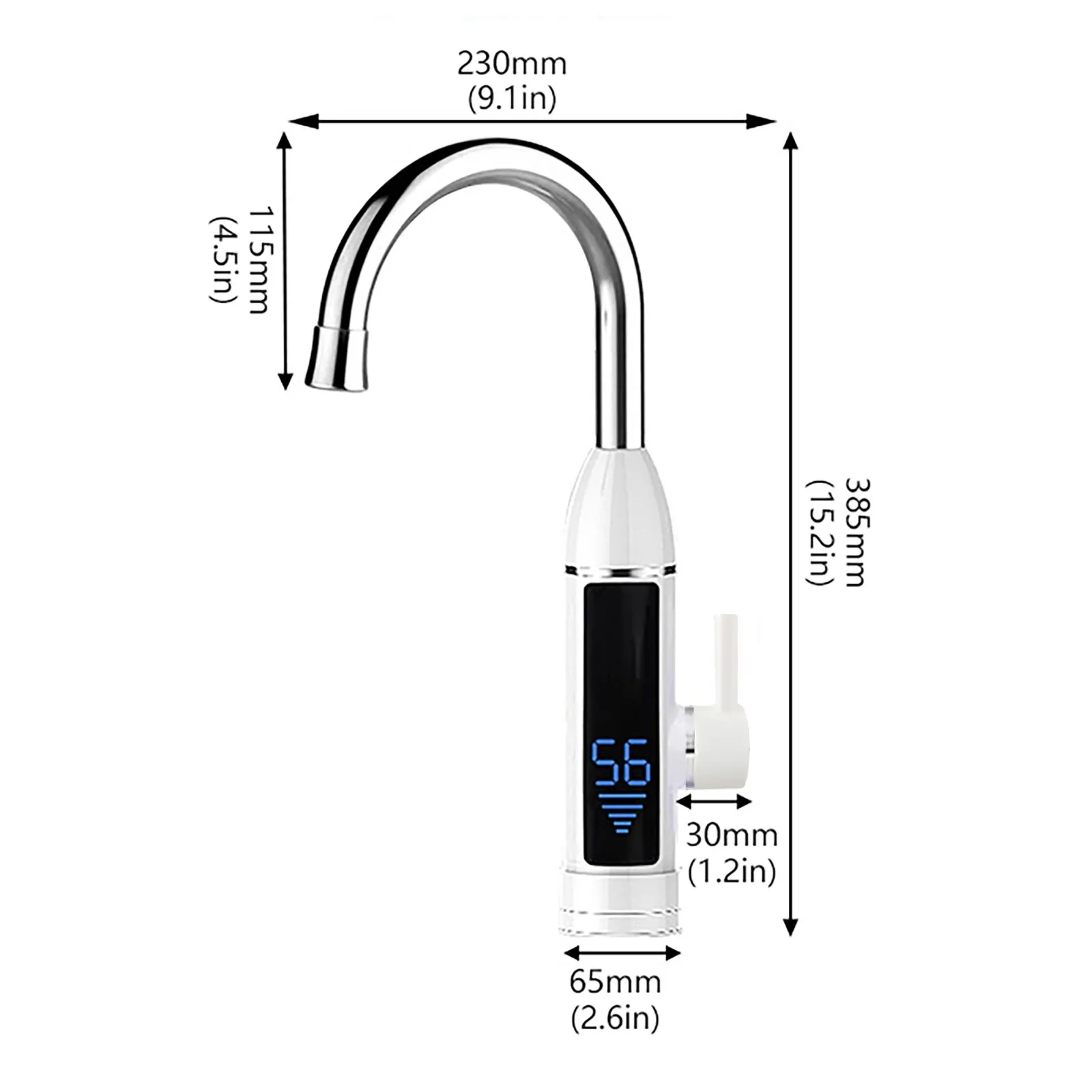 Электрический нагревательный смеситель изогнутый водопроводный кран с длинной