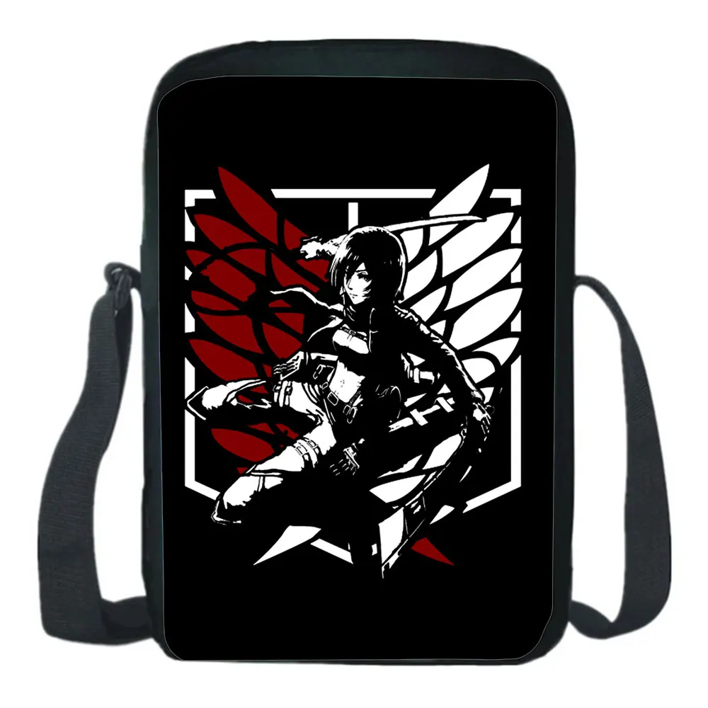Anime Attack On Titan Shoulder Bag Fashion Cartoon Simplicity Messenger Bags Student Casual Shoulder Cross-body Knapsack