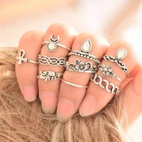 10pcsset aesthatic vintage ring set man personality punk set of ring set gothic mens rings for women grunge jewelry wholesale
