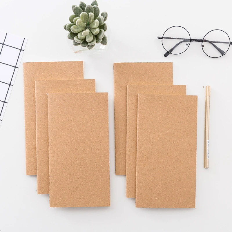 DL дорожный блокнот креативная работа без печати простая ретро крафт бумага