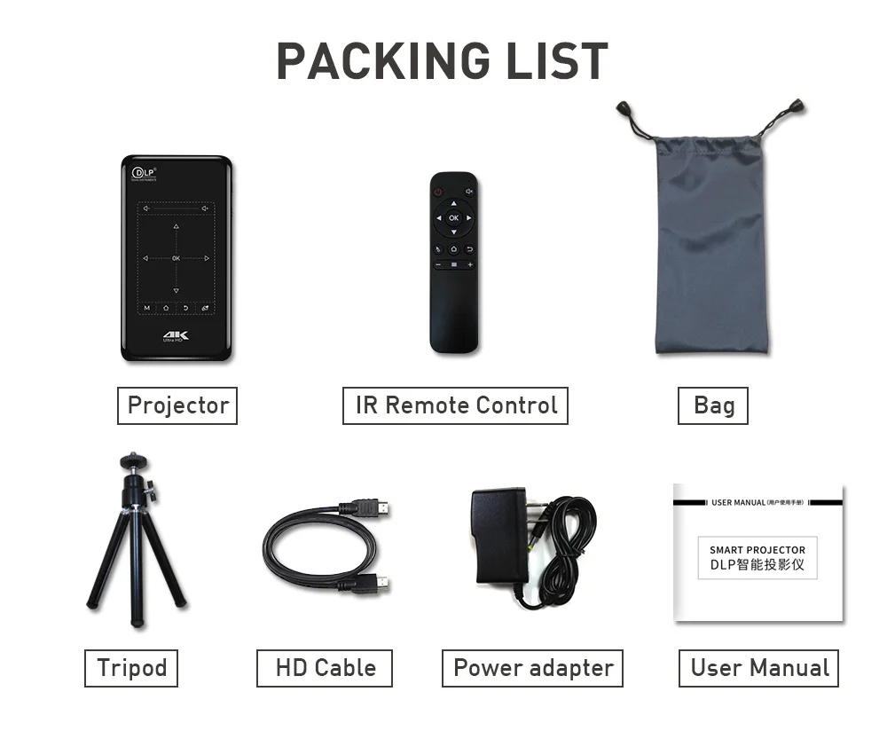 Мультимедийный проектор Vivicine P09 Android 9 0 поддержка 4K Wi-Fi Miracast Airplay с аккумулятором |