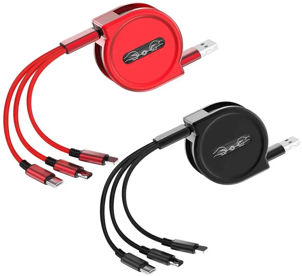 3 в 1 Выдвижной USB кабель для зарядки iPhone X 8 Samsung S9 120 см|Кабели мобильных телефонов| |