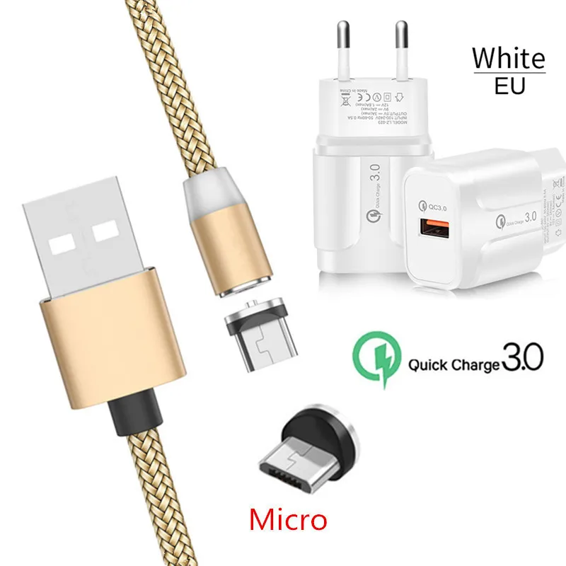 Магнитный Micro USB QC 3 0 кабель для быстрой зарядки Samsung J4 Huawei 6A Honor 8X 8A vivo Y17 V15 Y93 Z1 Android |