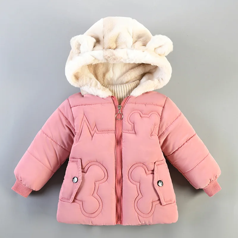 

High Quality 2021 Baby Girl Coats Cotton Thickened Down Jackets For Girls Clothes Long Sleeve Winter Children Clothing Girl Coat