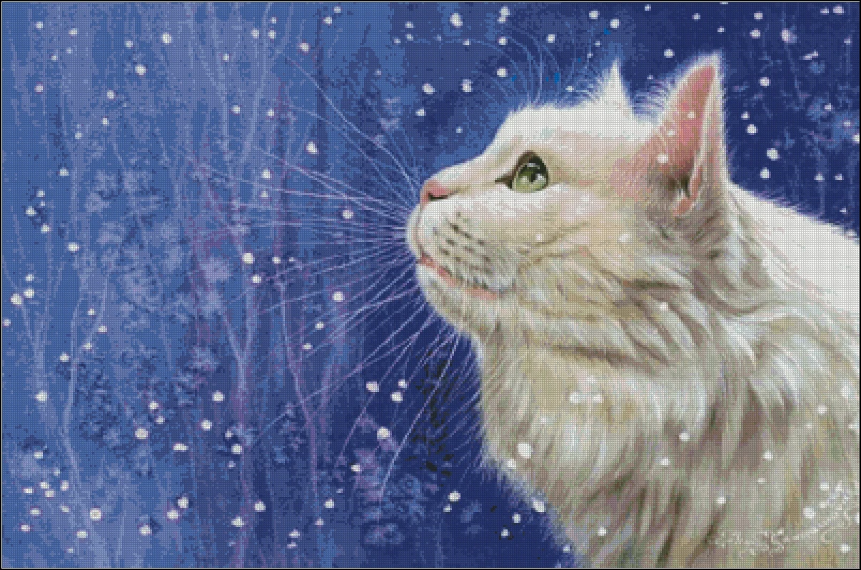 

Animal Snow day Cat Top Quality Cross Stitch Kits 14CT Unprinted Counted Sewing kit Embroidered Handmade Home Decor