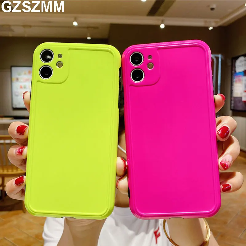 Телефонные чехлы для Iphone 12 11 Pro Xr X Xs Max 7 8 Plus SE 2020 неоновый флуоресцентный IMD задняя