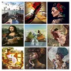 GATYZTORY картины по номерам Девушка Фигурка DIY живопись маслом по номерам животное рисунок декора для дома на холсте Ручная роспись искусство подарок