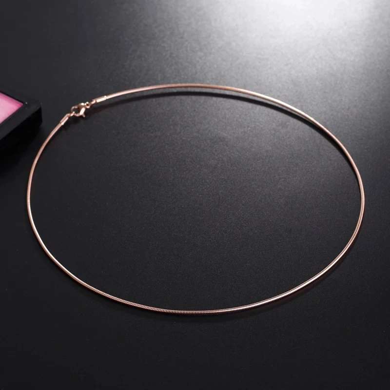 SINLEERY простой модный воротник-чокер розового золотого серебряного цвета для