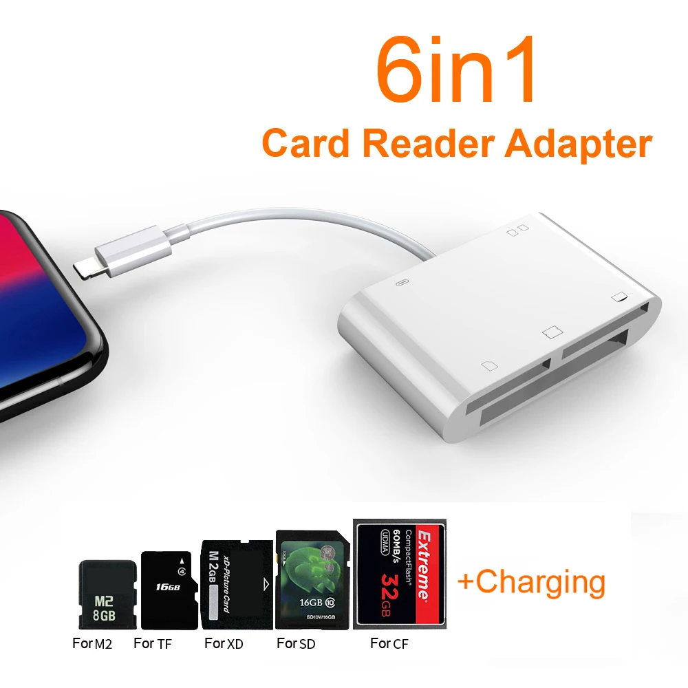 Все в 1 SD TF SDHC CF XD M2 кардридер памяти для IPhone X XS MAX XR карта писатель 11 PRO 12 6 7 8 Plus IPAD |