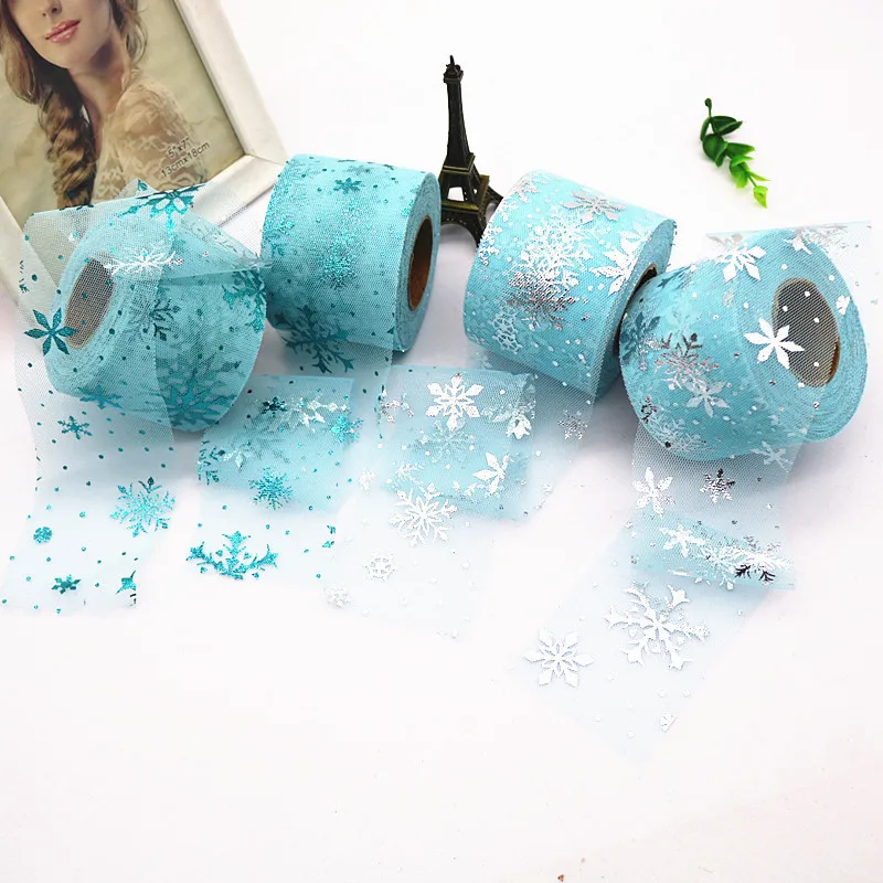 Блестящие тюлевые рулоны из органзы 6 см * 25 ярдов