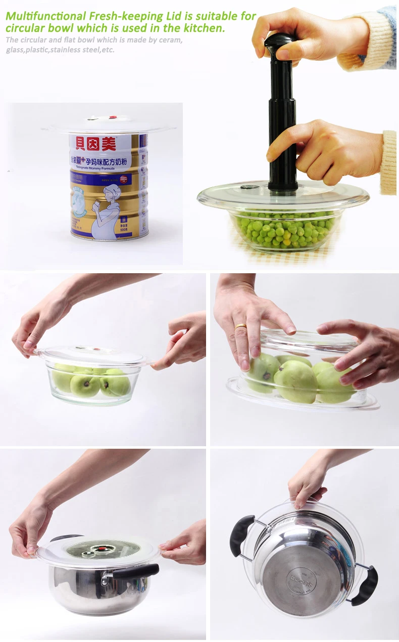 

Vacuum Lid for Container Fresh Keeping Lid Vacuum Preservative Cover Food Storage Jar Vacuum Food Container