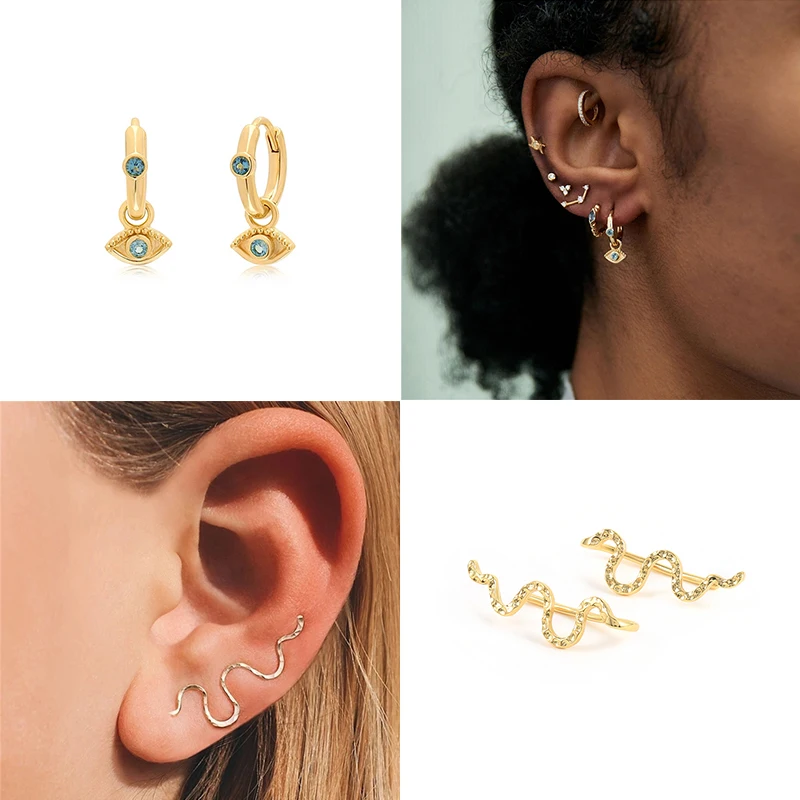 

Женские серьги из серебра 925 пробы, с цирконом, Y2k