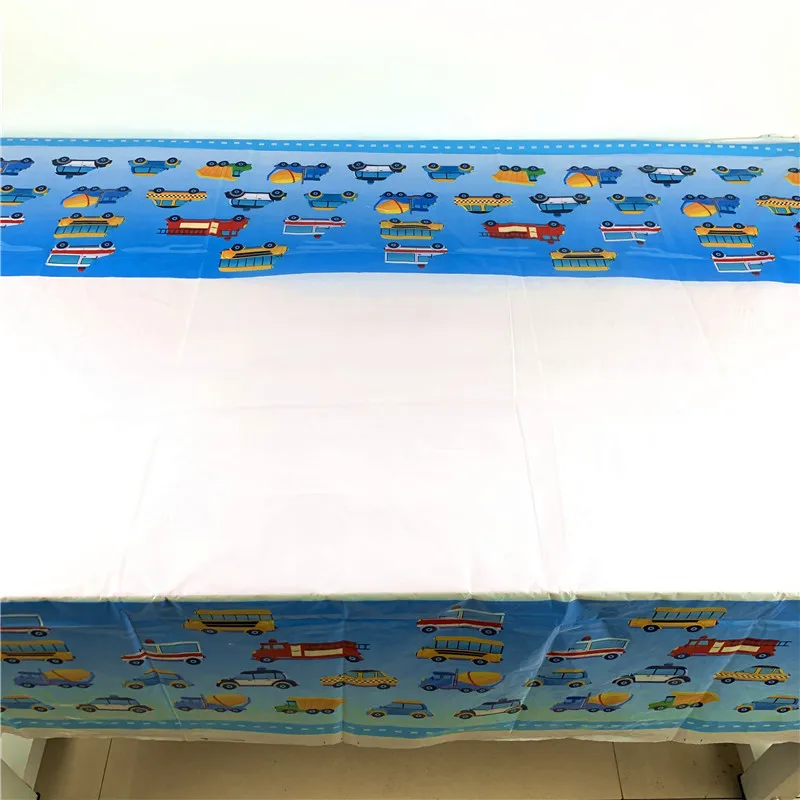 Cartoon cars Tablecloth Construction vehicle party Disposable Table cover for kids happy Birthday Party Supplies 1.08*1.8M | Дом и сад
