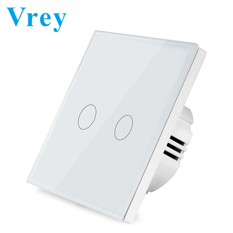 Vrey бренд сенсорный выключатель прерыватель 2кан1way света AC110 220V настенный смарт