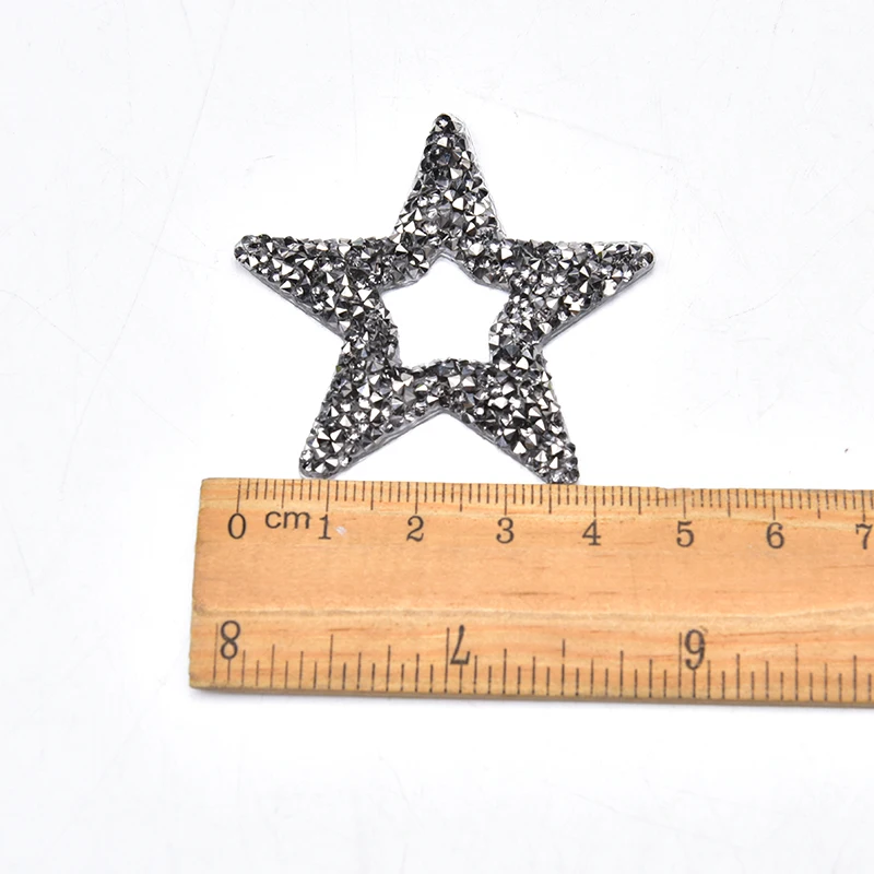 3D Звезда сверкающие черные камни алмазные кристаллы нашивки переводная
