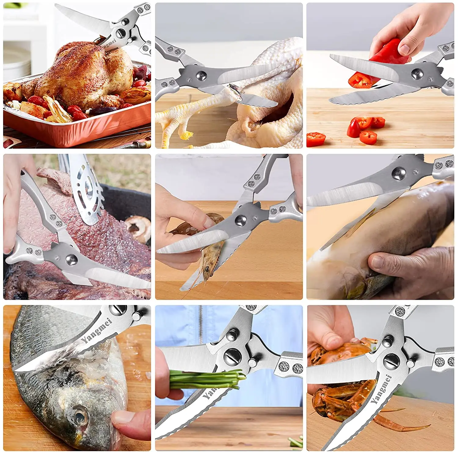 Kitchen Knives & Accessories cheap Kitchen Scissors Knife Kitchen Accessories StainlessShears Steal Multi Function Tool For Barbecue Vegetable Green Meat bbq Kitchen Knives & Accessories cheap