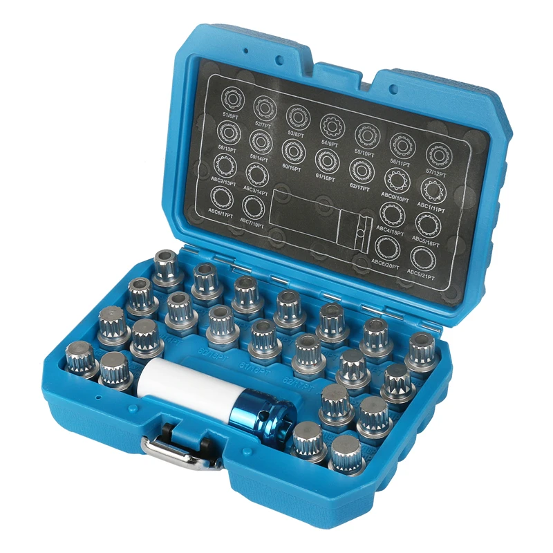 MR CARTOOL 23 шт. набор ключей для удаления винтов с замком на колесах Lugnut адаптером