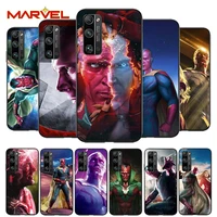 vision marvel hero for huawei honor 30 20 10 9s 9a 9c 9x 8x max 10 9 lite 8a 7c 7a pro silicone soft black phone case