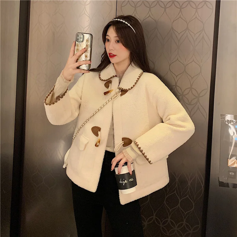 Осенняя Корейская куртка 2021 новая свободная с длинным рукавом и воротником-поло