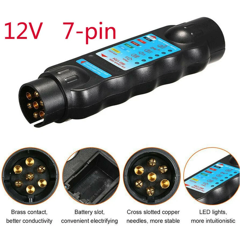 12v 7 Pin автомобиль и БУКСИРОВКА прицепа огни вилка и розетка кабельная проводка тестер цепи
